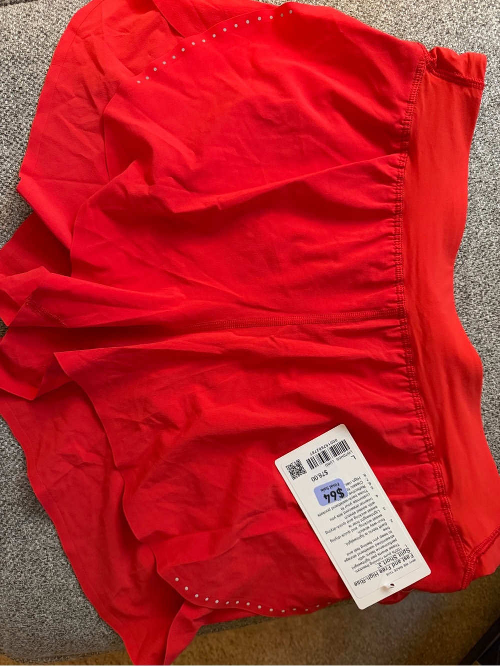 lululemon athletica Red Athletic Skirt-Shorts with Reflective Accents